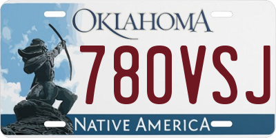 OK license plate 780VSJ