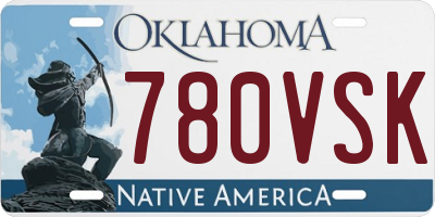 OK license plate 780VSK