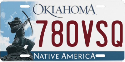OK license plate 780VSQ