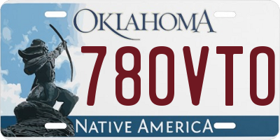 OK license plate 780VTO
