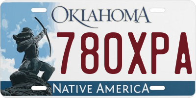 OK license plate 780XPA