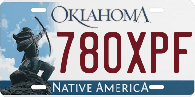 OK license plate 780XPF