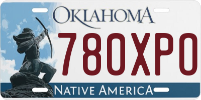 OK license plate 780XPO
