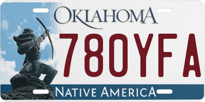 OK license plate 780YFA
