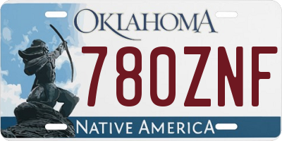 OK license plate 780ZNF