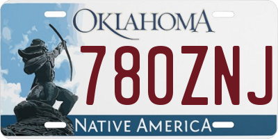 OK license plate 780ZNJ