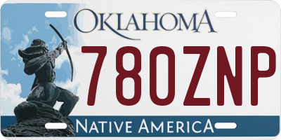 OK license plate 780ZNP