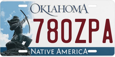 OK license plate 780ZPA
