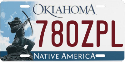 OK license plate 780ZPL