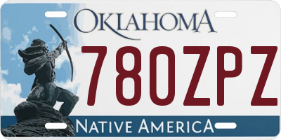 OK license plate 780ZPZ