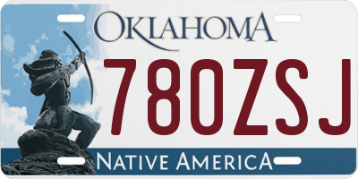 OK license plate 780ZSJ