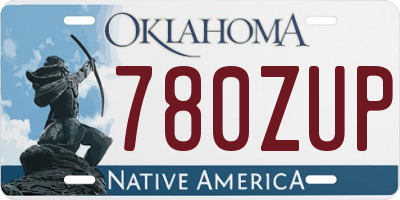 OK license plate 780ZUP