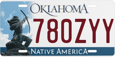 OK license plate 780ZYY