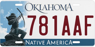 OK license plate 781AAF