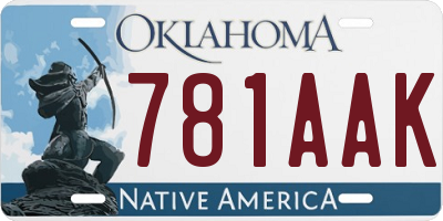 OK license plate 781AAK