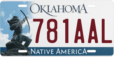 OK license plate 781AAL