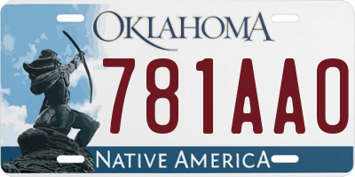 OK license plate 781AAO