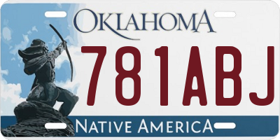 OK license plate 781ABJ
