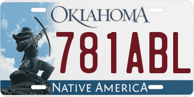 OK license plate 781ABL