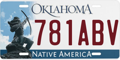 OK license plate 781ABV
