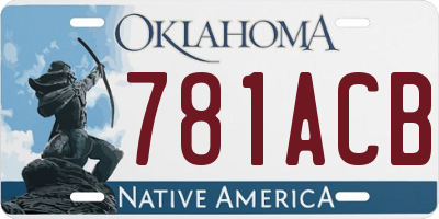 OK license plate 781ACB