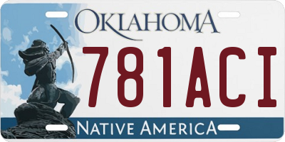 OK license plate 781ACI