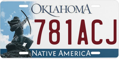 OK license plate 781ACJ