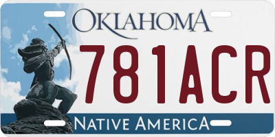 OK license plate 781ACR