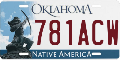 OK license plate 781ACW