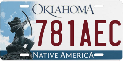 OK license plate 781AEC