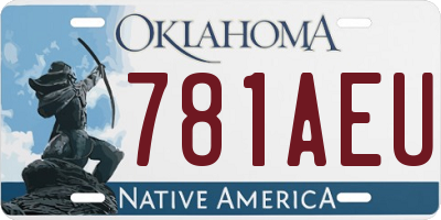 OK license plate 781AEU