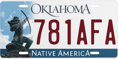 OK license plate 781AFA