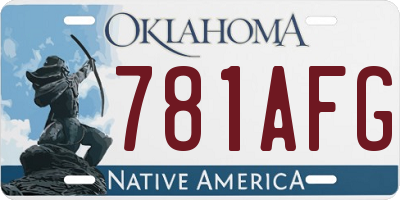 OK license plate 781AFG