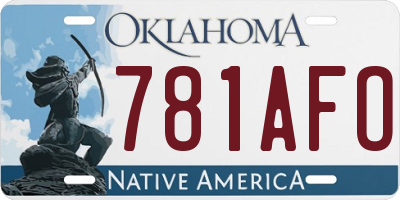 OK license plate 781AFO