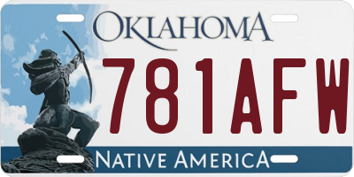 OK license plate 781AFW
