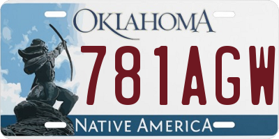 OK license plate 781AGW