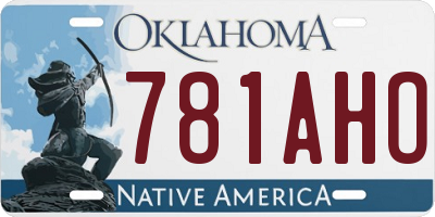 OK license plate 781AHO