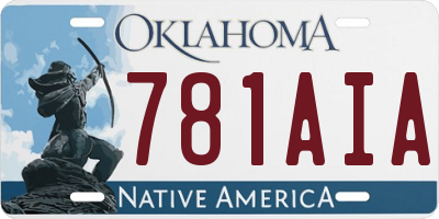 OK license plate 781AIA