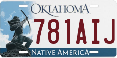 OK license plate 781AIJ