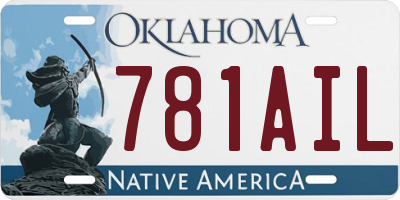 OK license plate 781AIL