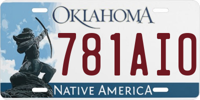 OK license plate 781AIO