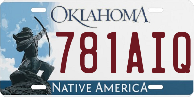 OK license plate 781AIQ