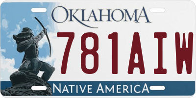 OK license plate 781AIW