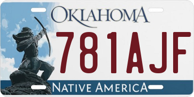 OK license plate 781AJF