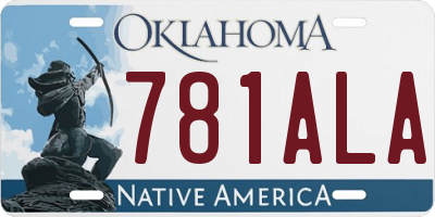 OK license plate 781ALA