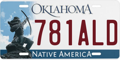 OK license plate 781ALD