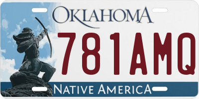 OK license plate 781AMQ