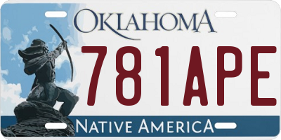 OK license plate 781APE
