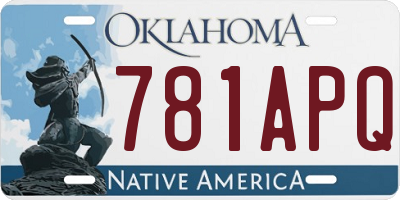 OK license plate 781APQ