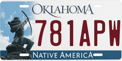 OK license plate 781APW